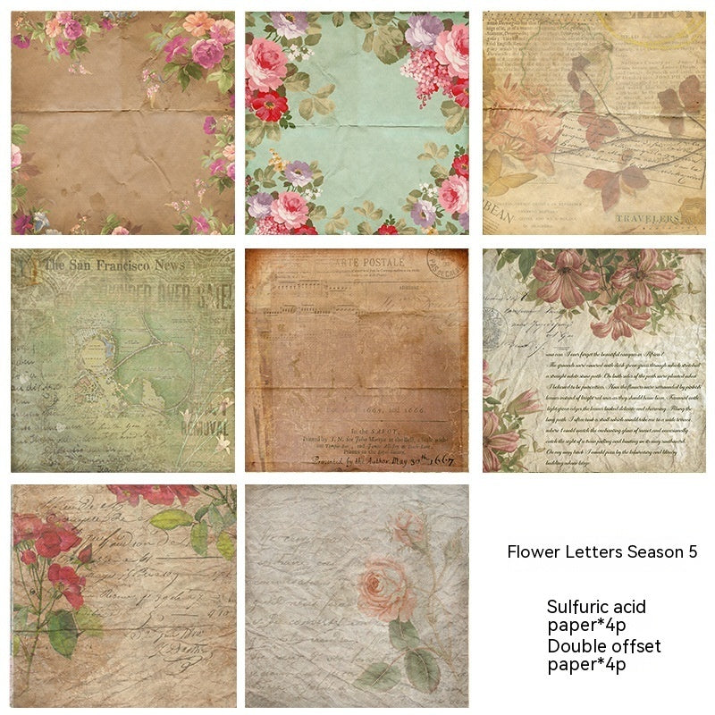 Vintage Botanical & Music Washi Stickers for Creative Habit Journals