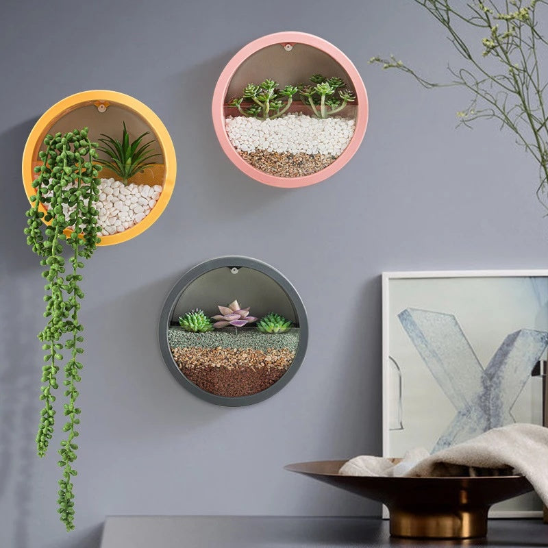Minimalist Round Iron Wall Vase for Intentional Living Spaces