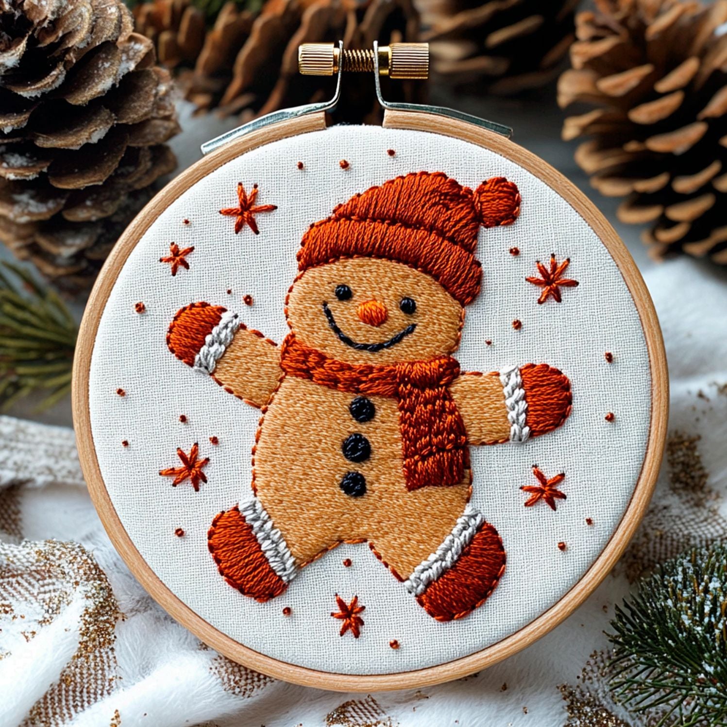 Festive DIY Fun: Gingerbread Man Embroidery Set