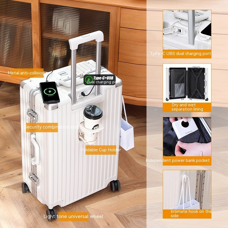 Effortless Travel Companion: 20-Inch Multi-Function Carry-On