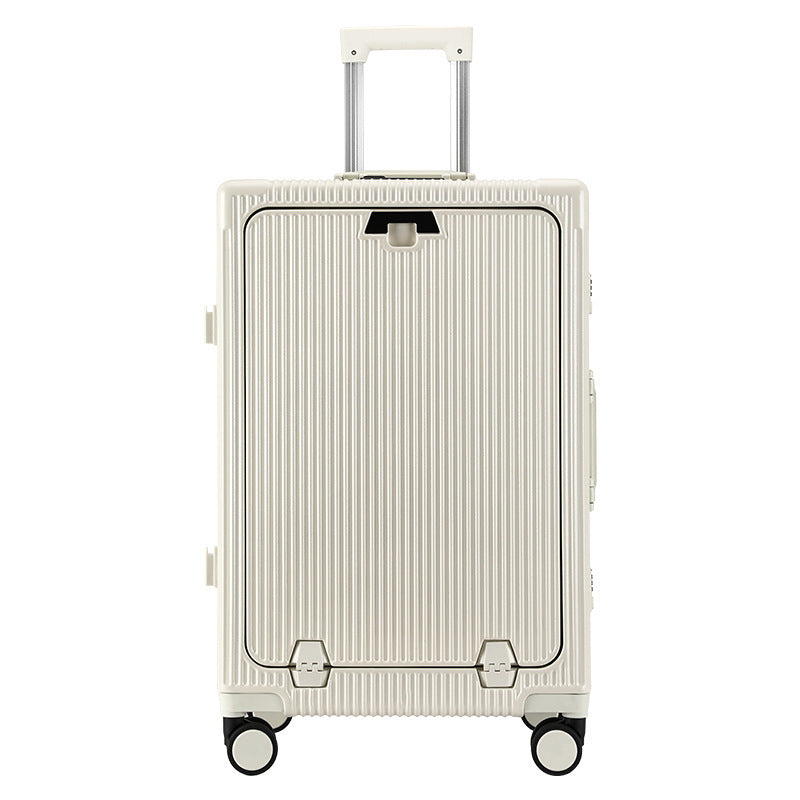 Smart Travel Companion: Front-Opening Large-Capacity Aluminum Trolley