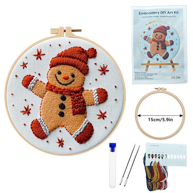 Festive DIY Fun: Gingerbread Man Embroidery Set