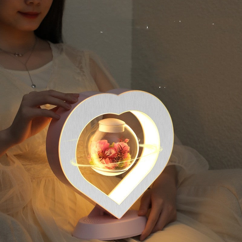 Floating Heart LED Night Light: Magnetic Levitation Magic