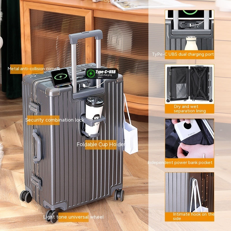 Effortless Travel Companion: 20-Inch Multi-Function Carry-On