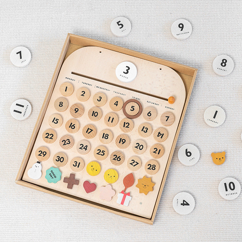 Interactive Wooden Calendar for Curious Little Minds