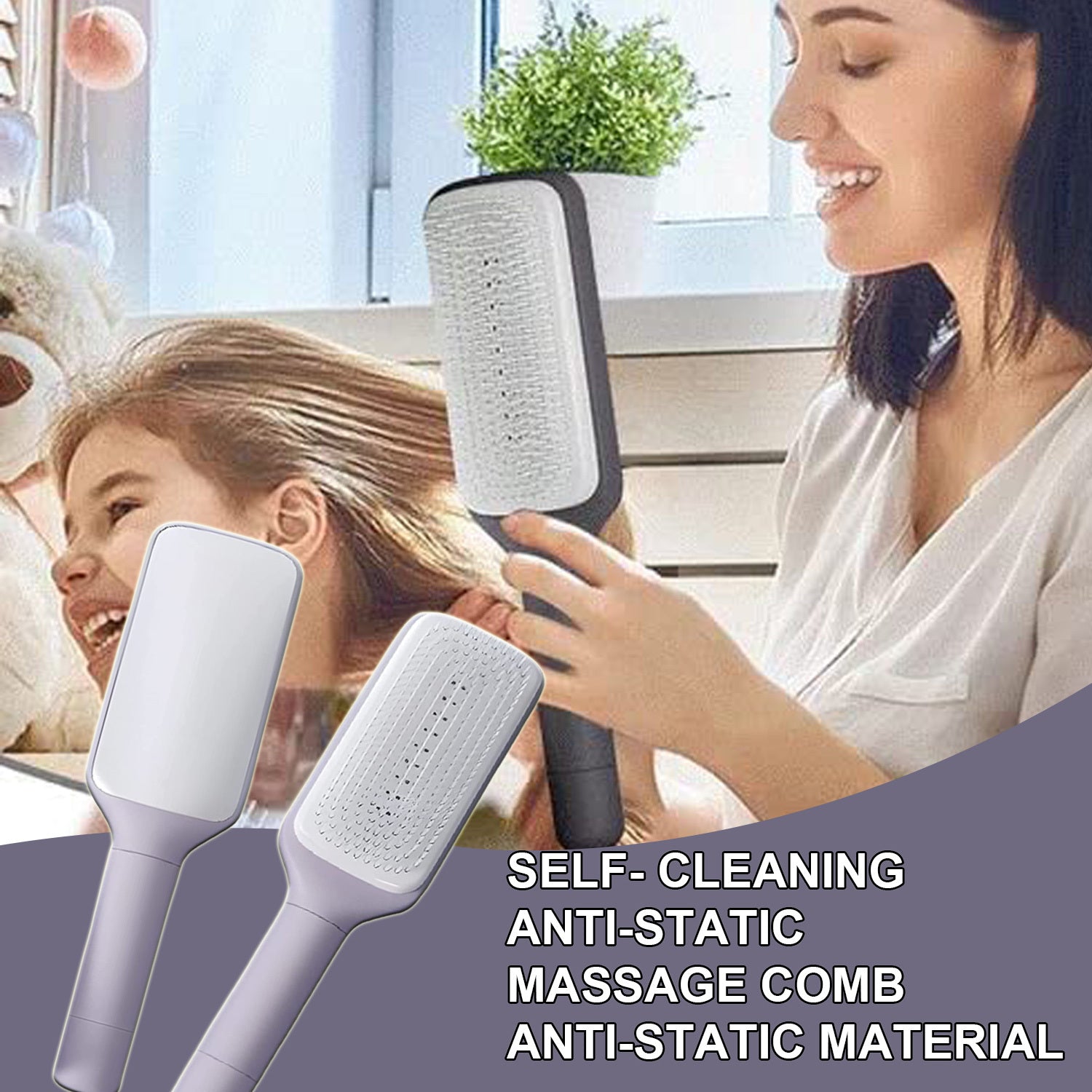 Brush Smarter: Self-Cleaning, Anti-Frizz, Scalp-Loving Design