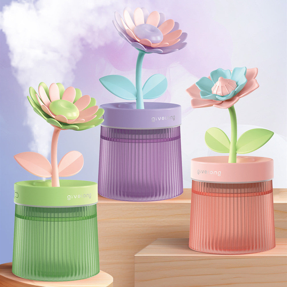Flower-Mist Humidifier: Fresh Air, Gentle Glow