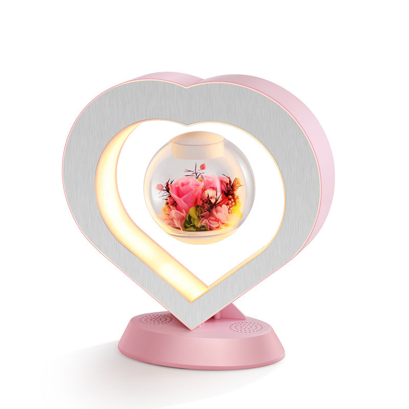 Floating Heart LED Night Light: Magnetic Levitation Magic
