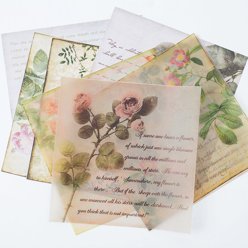 Vintage Botanical & Music Washi Stickers for Creative Habit Journals